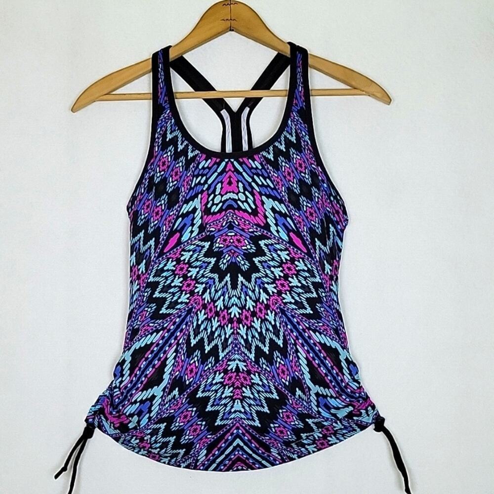 Athleta Caya Coco Ready to Run Tankini Top Blue Purple Size Small S